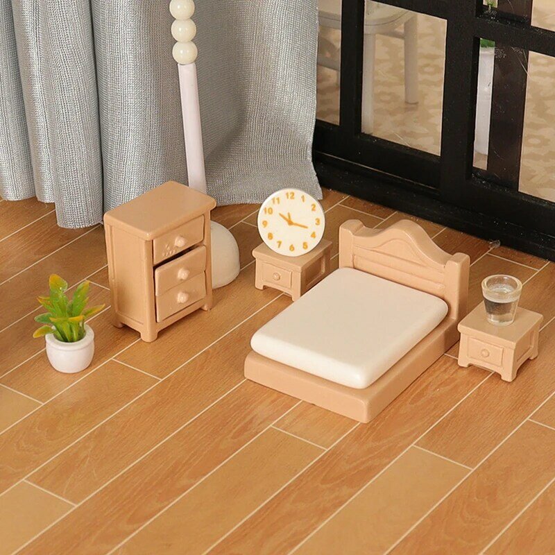 1/12 Miniatur Puppenhaus Möbel Zubehör Kit so tun, als spielen im Stil Wohnzimmer Schlafzimmer Küche Bad Dekoration