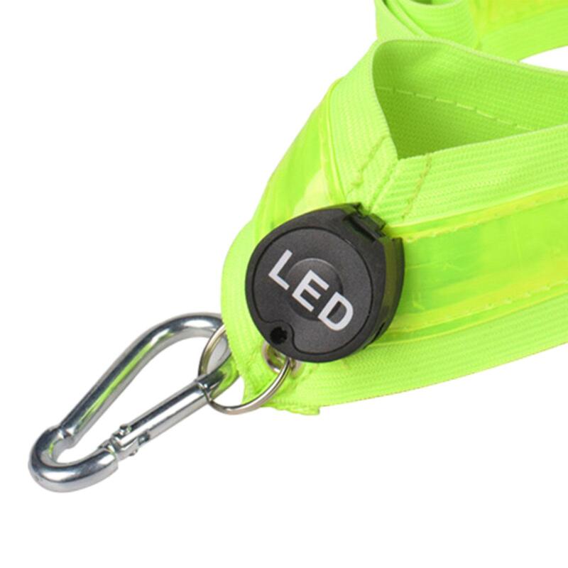 LED ikat pinggang reflektif bercahaya lampu tali bahu LED selempang berkedip untuk berlari malam anjing berjalan bersepeda mendaki bersepeda