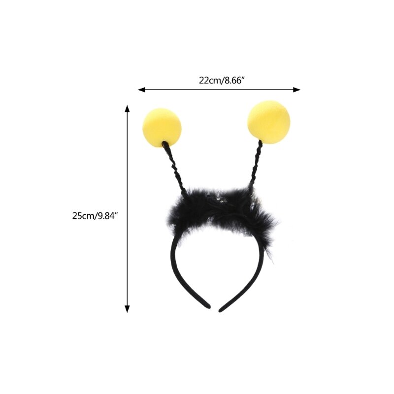 N80C Antenas brilhantes argola cabelo abelha fofa para pedlars Headwear festa Halloween