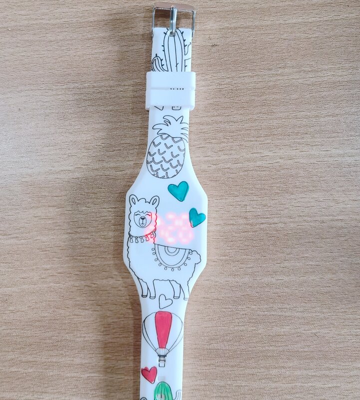 DIY kreatywne kreskówki dla dzieci malarstwo zegarek gumowy zegarek śliczne zabawki zegarek zabawki rysowanie zestaw zabawek