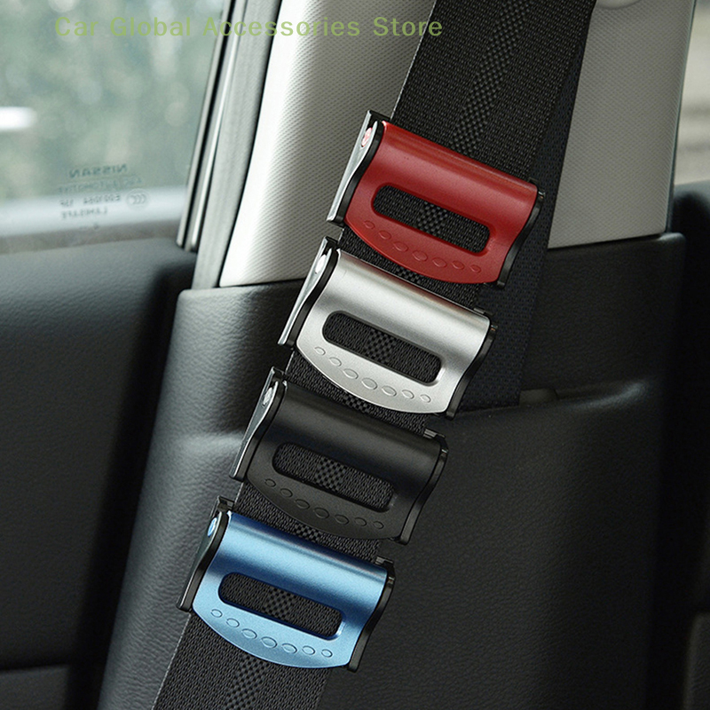 Car Seat Belt Clip, Anti-Skid Buckle, Limitador de conforto, Fixo Moda Belt, 4 cores, ABS, Interior, 2pcs