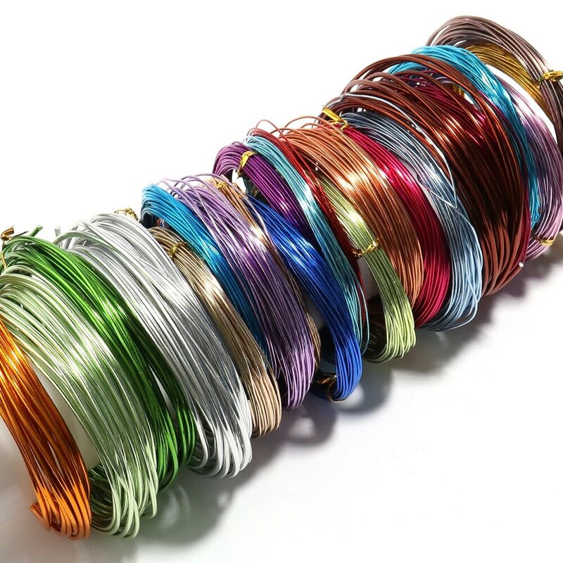 Fil métallique rond en aluminium, 5-10 mètres/lot, 0.6-3mm, anadisé, multicolore, pour bijoux, artisanat exécutif, accessoires de bracelet à bricoler soi-même