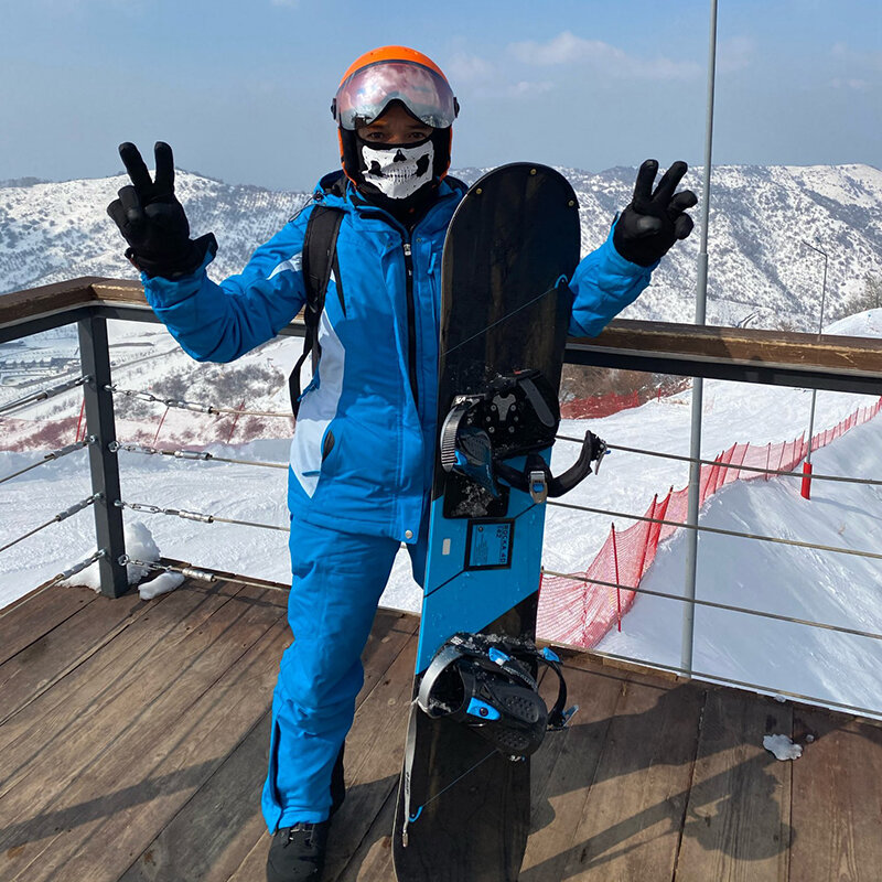LOCLE Helm Ski Kacamata Pelindung Pria Wanita Helm Snowboard Moto Snowmobile Skateboard Keselamatan Helm Masker Musim Dingin Bulu Hangat