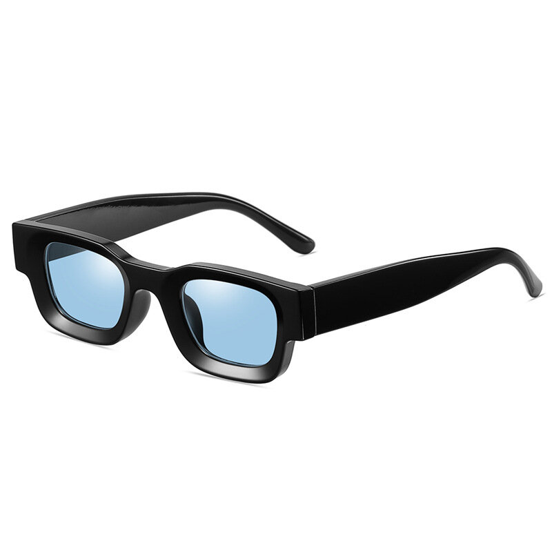 Kacamata hitam terpolarisasi persegi Vintage wanita 20223 Ins kacamata Fashion populer untuk wanita/pria merek desainer kacamata corak Punk