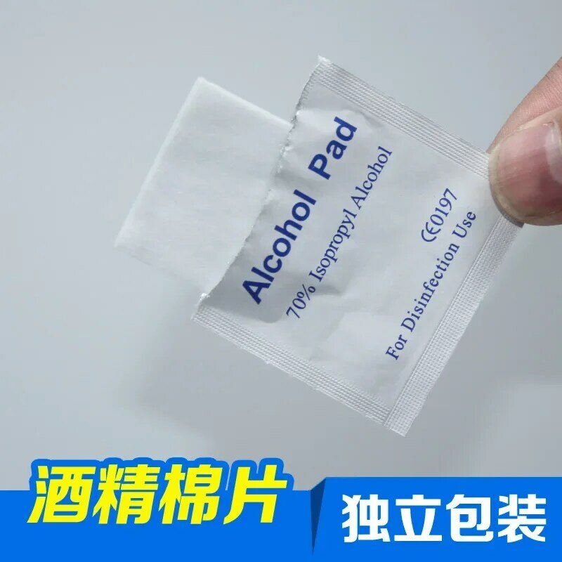 100 pz/scatola monouso disinfettante per la pulizia a base di alcol salviette umidificate tamponi imbevuti di alcol gioielli per la cura della pelle antisettici Smart Phone Clean