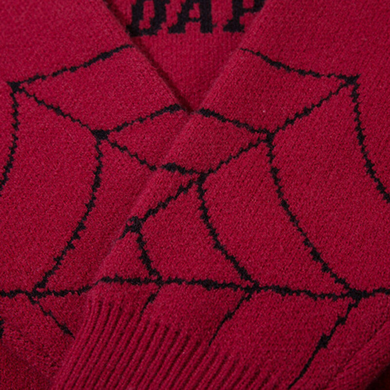 Y2K Spider Sweater Men Punk Goth Knitwear Streetwear Harajuku Hip Hop Oversized Sweaters Pullover Knit Sweater Jumper Tops 2023