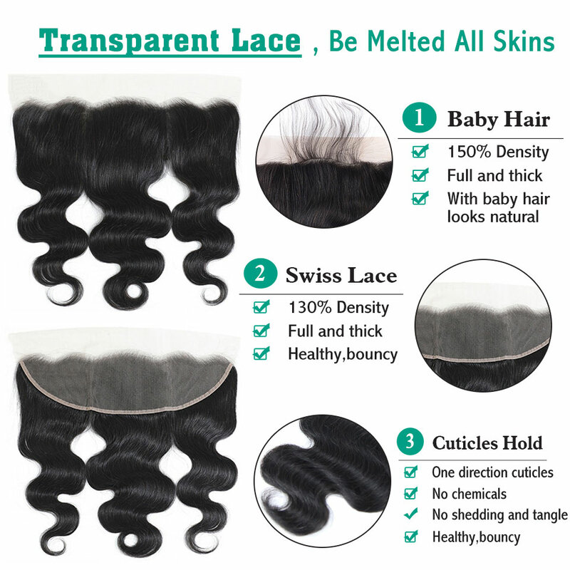 13X4 Body Wave Lace Frontale Pre Geplukte 100% Braziliaanse Human Hair 22 Hd Transparante Kanten Sluiting Frontals Alleen Voor Zwarte Vrouwen