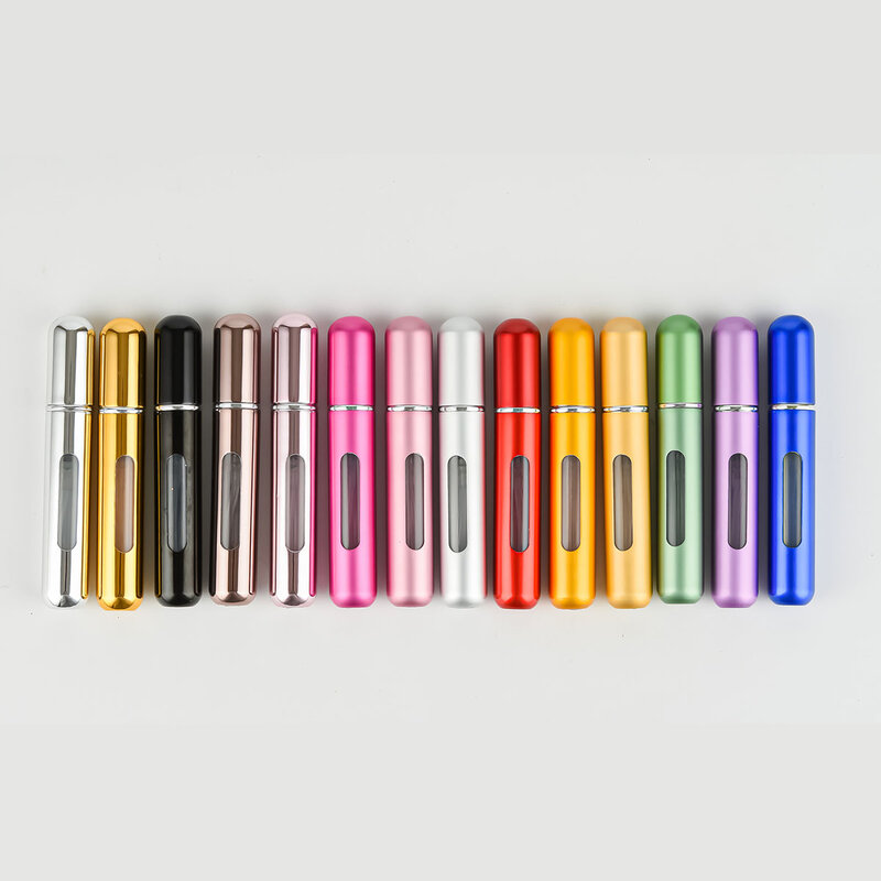5/8ml Multi Color Aluminum Mini Perfume Bottle with Spray Pump Portable Empty Refillable Atomizer Bottle for Travel Essential