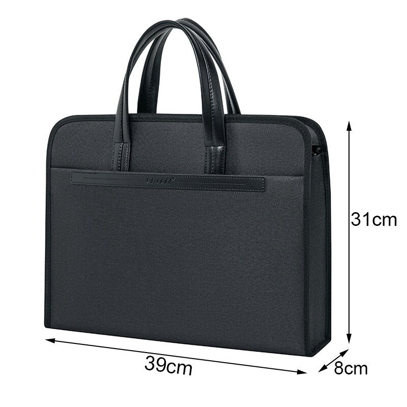 กระเป๋าเอกสารสำนักงานผ้าอ๊อกซ์ฟอร์ดสำหรับผู้ชายกระเป๋าธุรกิจความจุขนาดใหญ่ลำลองเคส A4สำหรับประชุมกระเป๋าใส่แล็ปท็อป