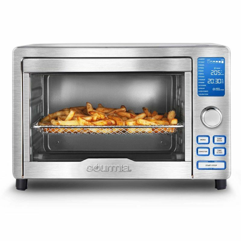 Digital Stainless Steel Toaster Oven with Built-in Air Fryer Functionality