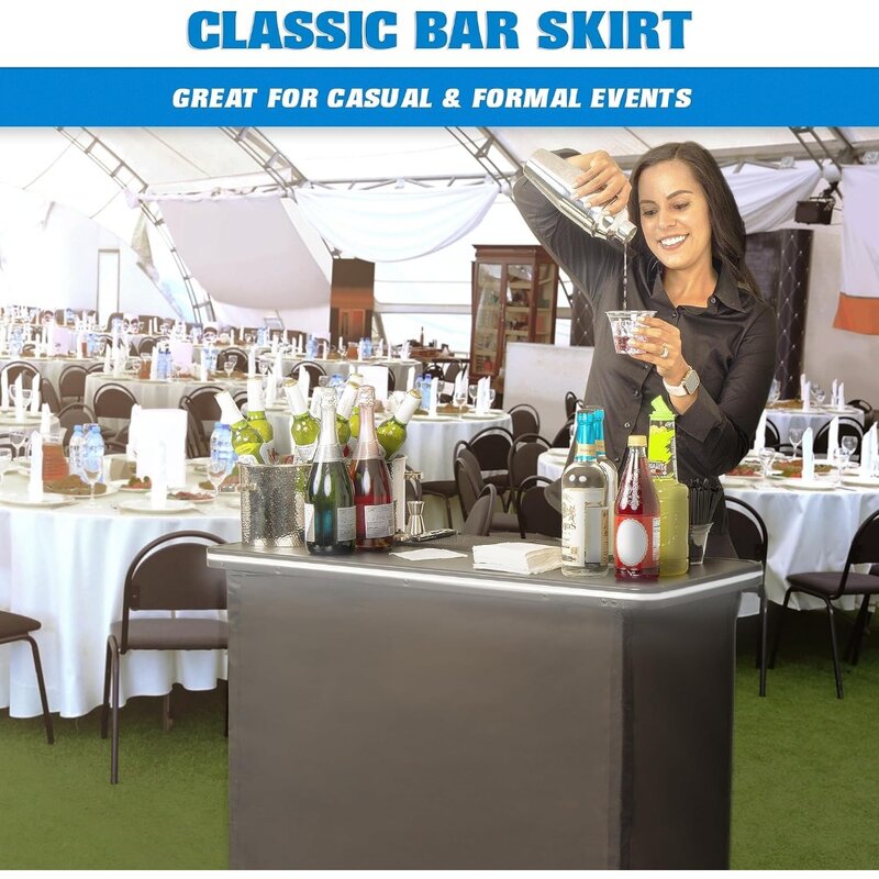 Table de bar portable avec étui de transport, station de barman mobile pour événements, standard ou LED