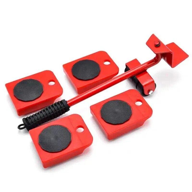 New Heavy Duty Furniture Lifter Transport Tool Furniture Mover set 4 Sliders 1 Wheel Bar for Lifting Moving Furniture Helper