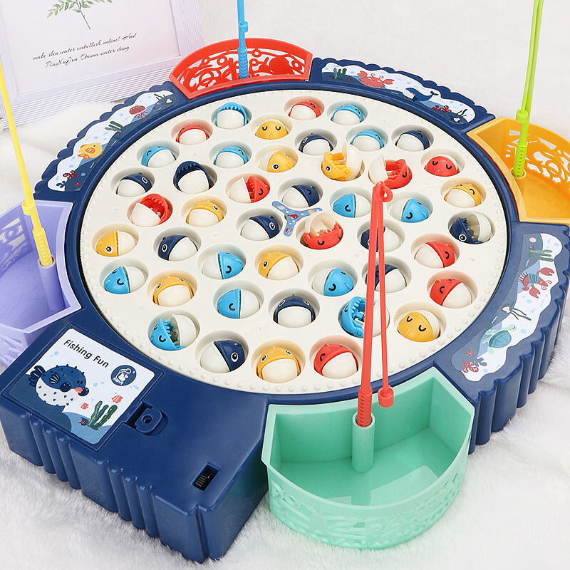 Elektryczne zabawki wędkarskie dla dzieci muzyka Spinning zestaw wędkarski Puzzle interakcja rodzic-dziecko magnetyczne zabawki wędkarskie nowy 2022