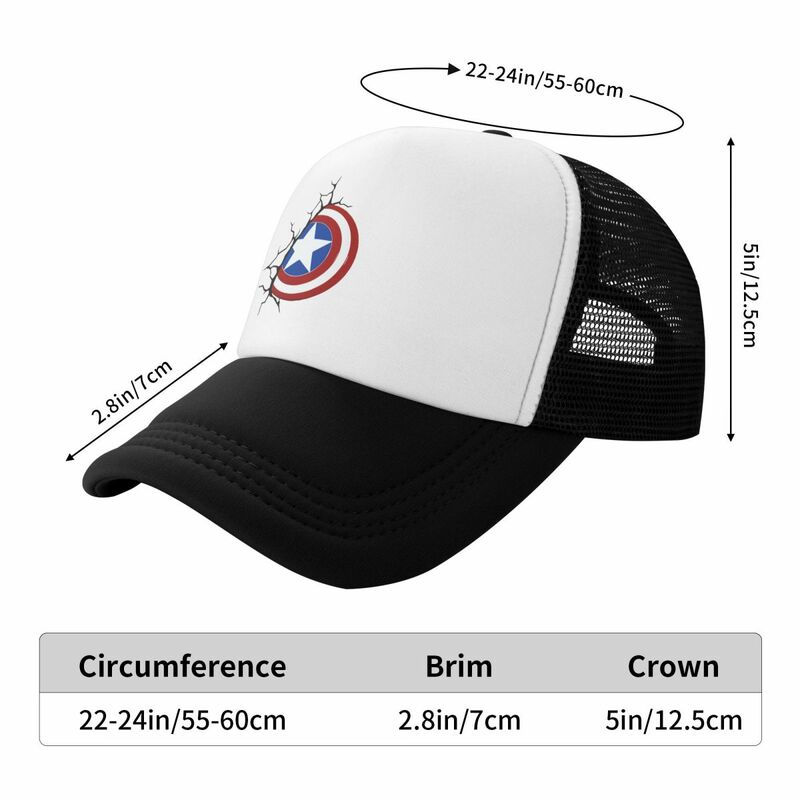 Gorra de béisbol personalizada para hombre y mujer, gorro de camionero transpirable con protección solar, estilo Punk, Capitán América