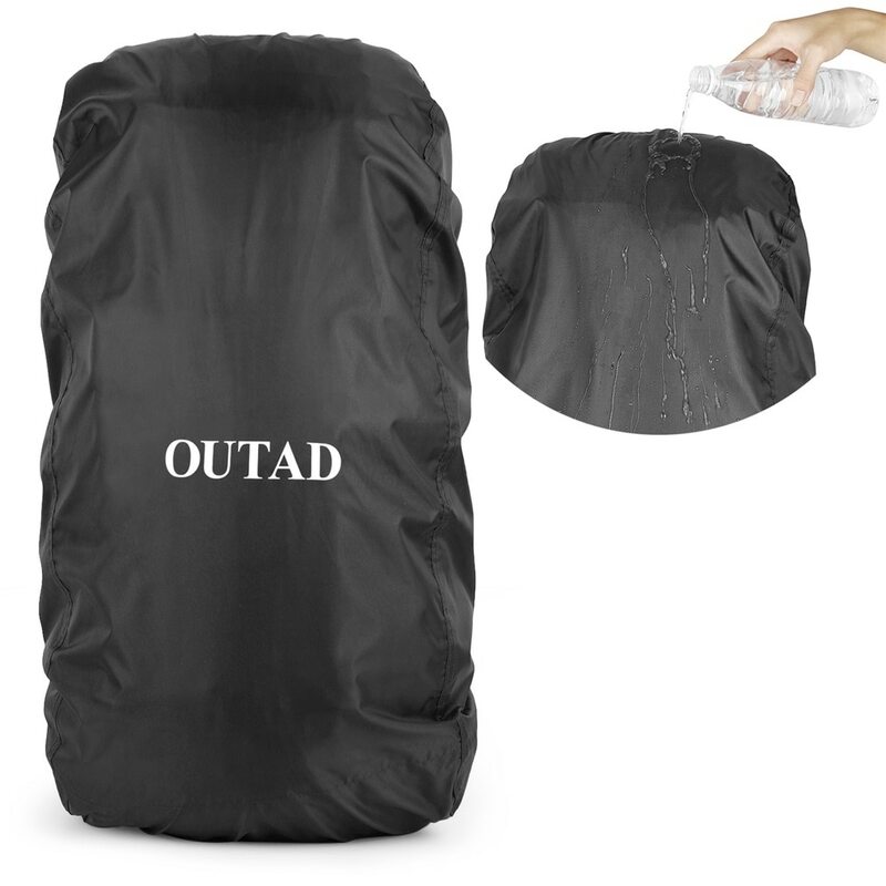 OUTAD-mochila impermeable para exteriores Unisex, resistente a la lluvia, duradera, para senderismo, Camping, bolsa negra para adultos