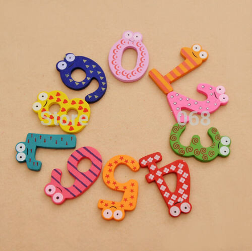 10pcs/set Montessori Baby Number Refrigerator Fridge Magnetic Figure Stick Mathematics Wooden Educational Kids Toys for Children