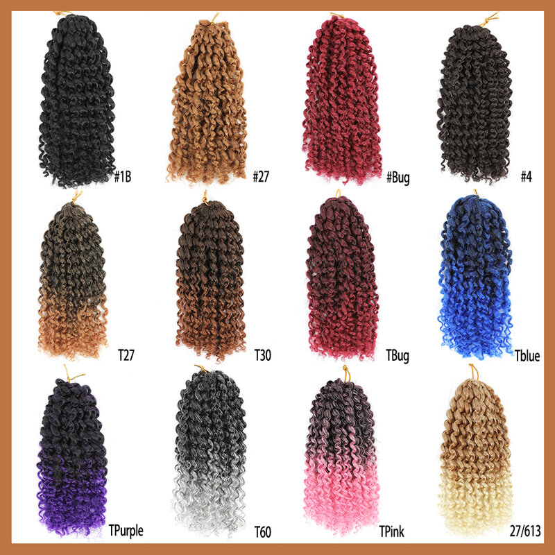 8 Cal skręconych warkoczy z lokami puszysty Marlybob szydełkowe włosy krótkie przedłużanie włosów plecione warkoczyki afro dla kobiet