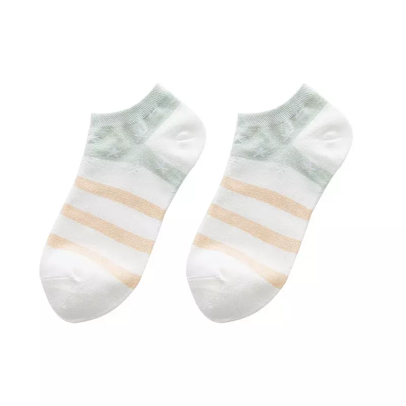1 par de moda listra cinco estrelas meias curtas mulheres bonito engraçado meias femininas casual algodão menina tornozelo meias kawaii