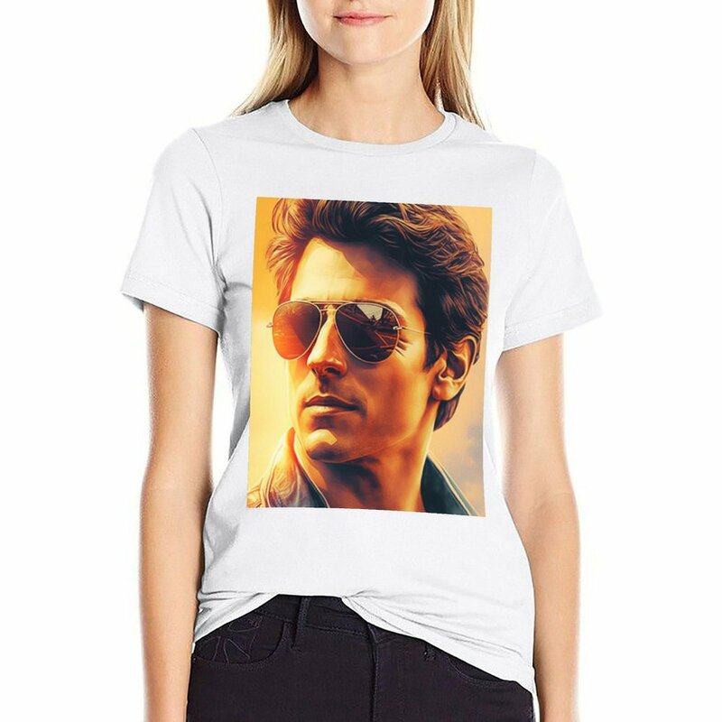 Tom Cruise T-shirt korean fashion Blouse summer tops t-shirts for Women loose fit