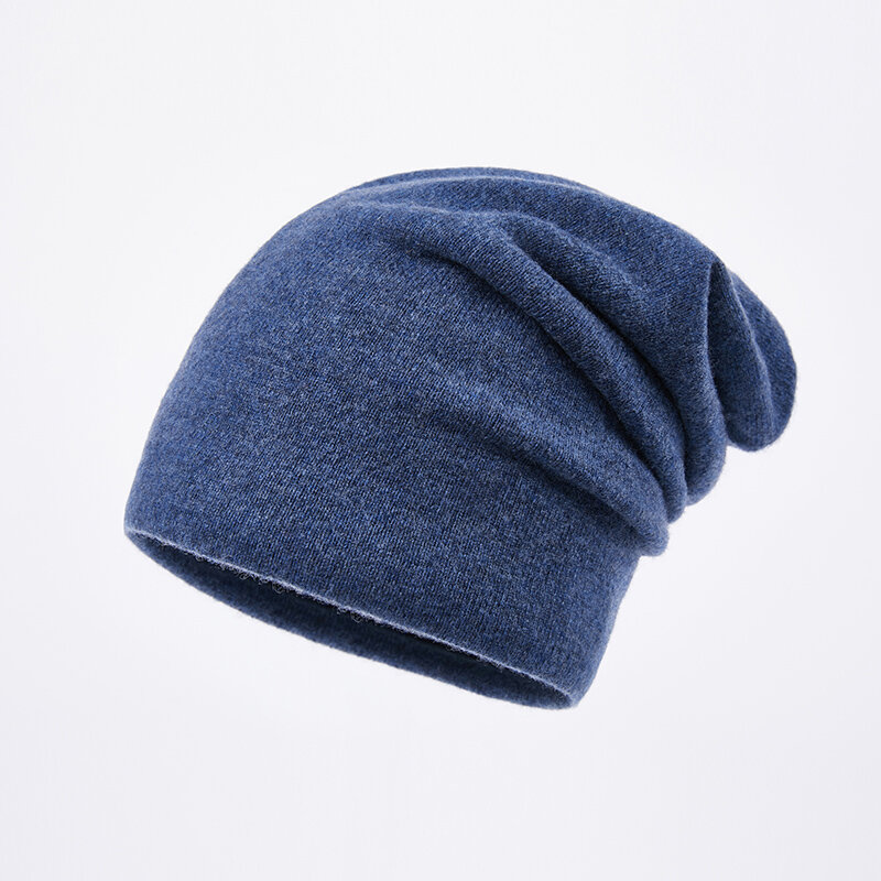 100% pure wool men's hats piles of hats, warm wool woven hats. In winter, young people go out to keep out the cold cashmere hats