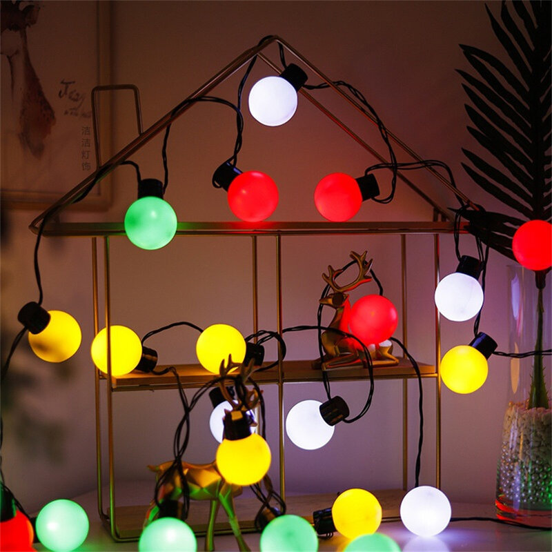 5M 20LED Globe Festoon String Lights Garland Lights Waterproof Connectable for Outdoor Fairy Lights New Year Christmas Decor
