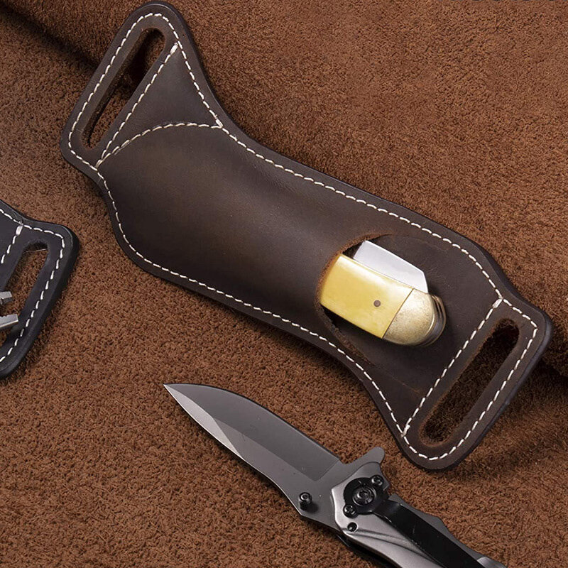 Кожаные ножи оболочки для ремня нож кобура карманный нож оболочка для повседневного использования кожаный футляр для складного ножа