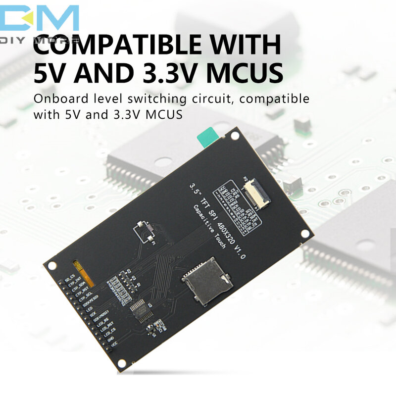 LCD 3.5 inci layar sentuh kapasitif modul tampilan TFT 320*480 IPS penggunaan 4W-SPI seri FT6336U dapat dihubungkan 5V mikrokontroler