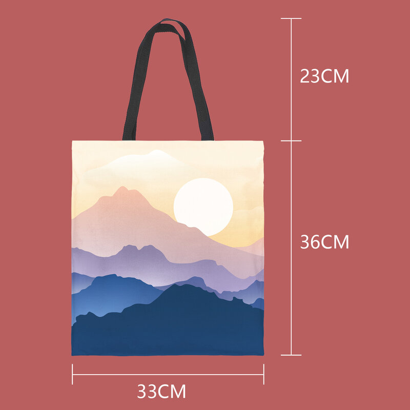 Sunset And Sunrise-Bolso de mano de gran capacidad para mujer, bolsa de compras, personalizable