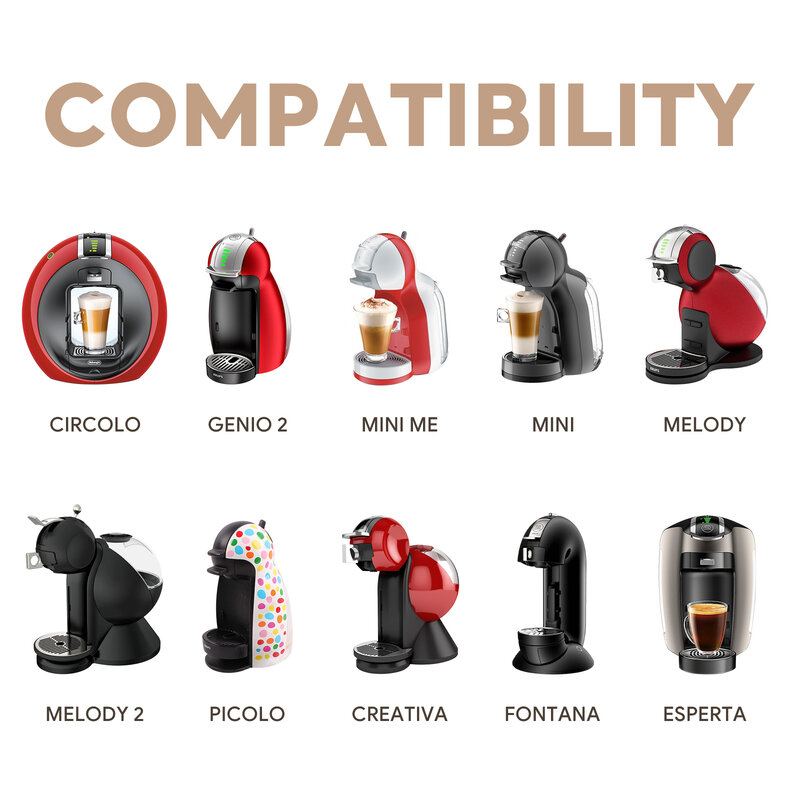 재사용 가능한 커피 캡슐, 돌체 구스토 머신용, 리필 가능한 커피 캡슐 필터 컵 키트, 디펜서 커피 포드, 1-10 개