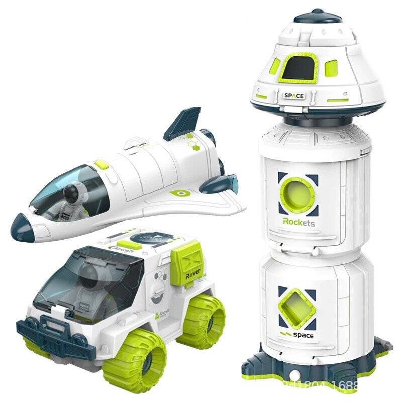 Akusto Optik Raum Spielzeug Raum Modell Luftwaffe Shuttle Raumstation Rakete Luftfahrt Serie Puzzle Spielzeug für Jungen Spielzeug Auto Geschenk