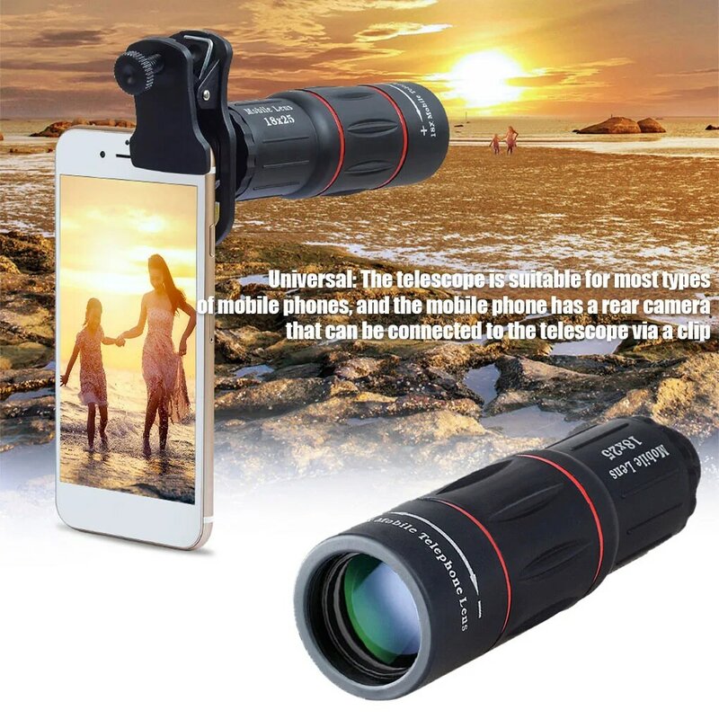 Mini Telescope Telephoto Lens 18X Zoom lens with Tripod Monocular Mobile Phone camera Lens for Smartphones lente para celular