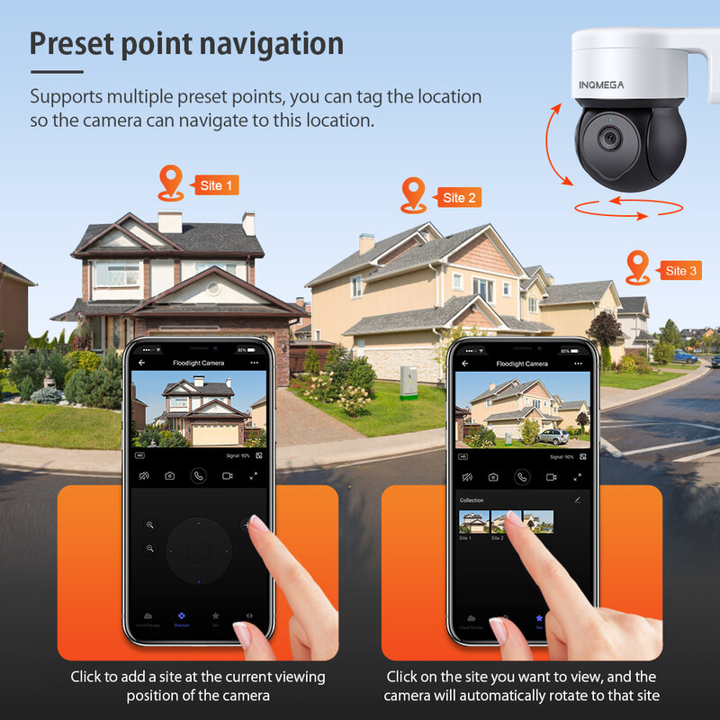 INQMEGA 5MP Tuya Kamera PTZ Luar Ruangan Ai Deteksi Manusia Kamera CCTV Keamanan 1080P Tambahkan Google Home dan Kamera IP Wifi Alexa