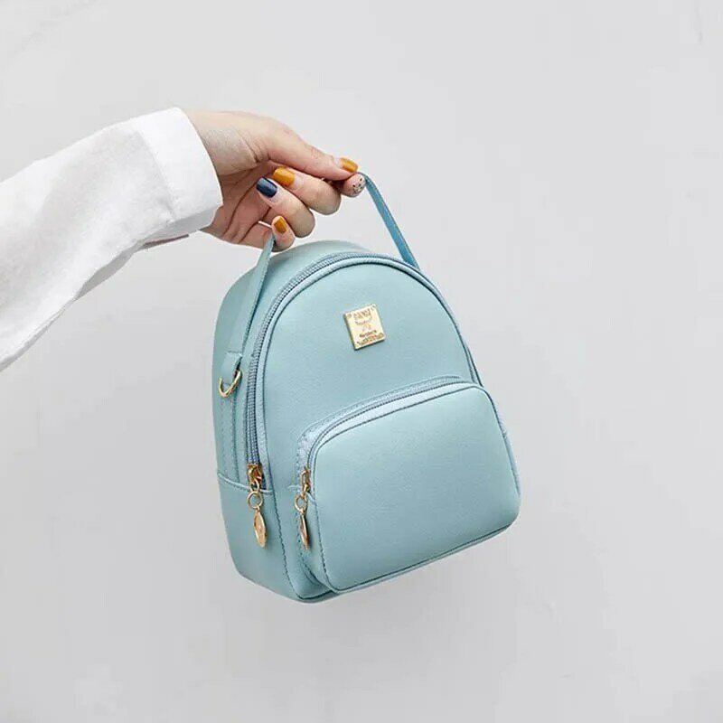 Kunstleder Retro kleine Mini Unisex Rucksack Schulranzen Handtasche mehrere Taschen Schulter Umhängetasche weibliche Geldbörse
