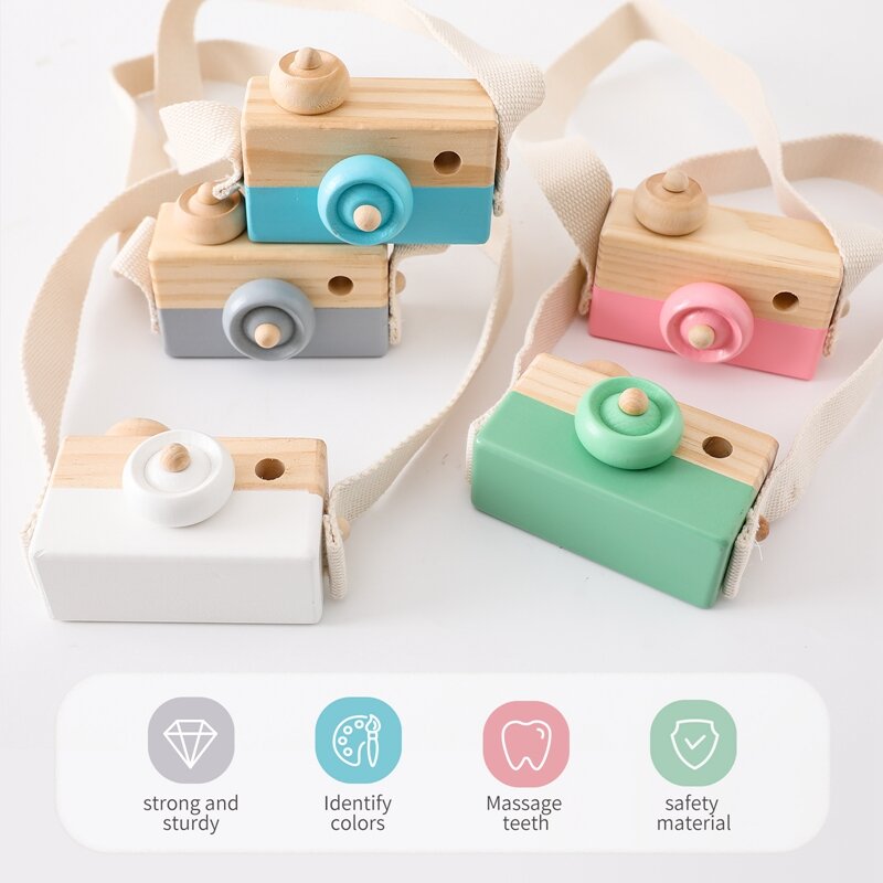 Let's Make 1pc Wooden Baby Camera Photo Prop Photography Baby Room Decorations Decor Fashion Pendant Childrend Goods Toys Gifts