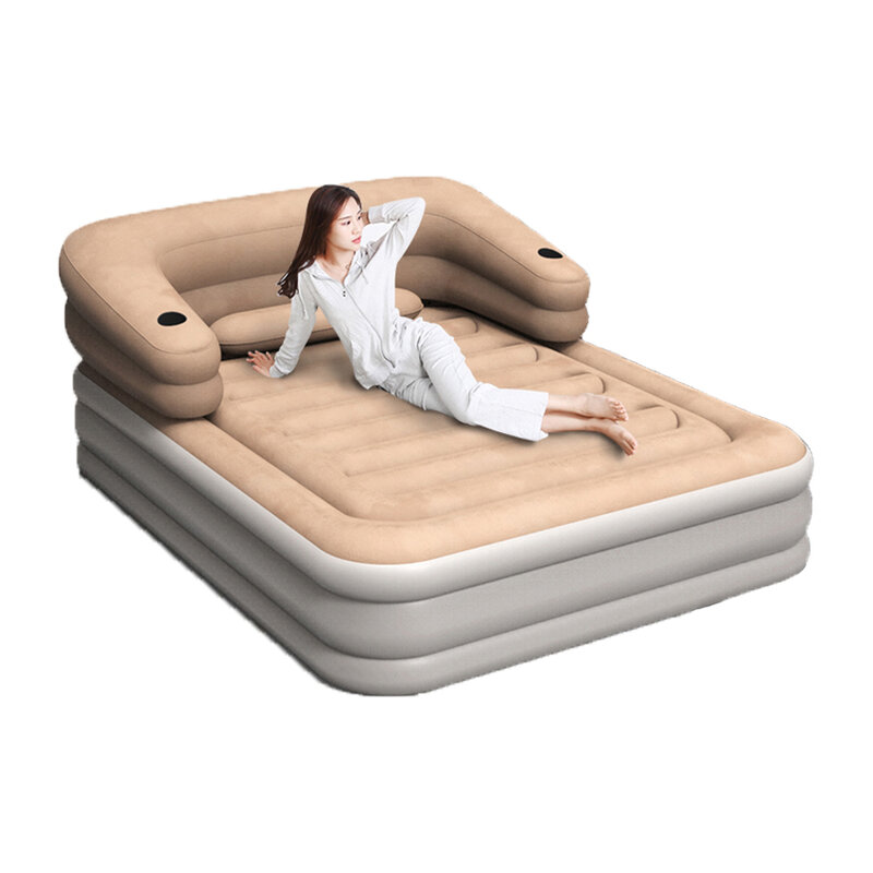 Портативный трехслойный матрас для поддержки талии, надувная кровать с изголовьем кровати