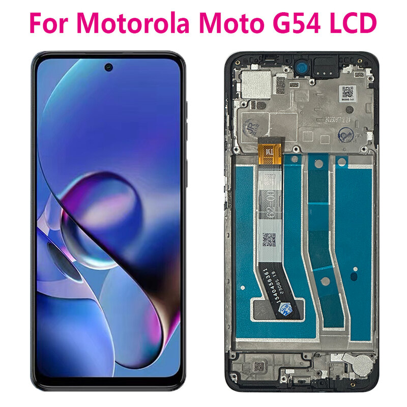 Ensemble écran tactile LCD de remplacement, 6.5 pouces, avec châssis, pour Motorola Moto G54