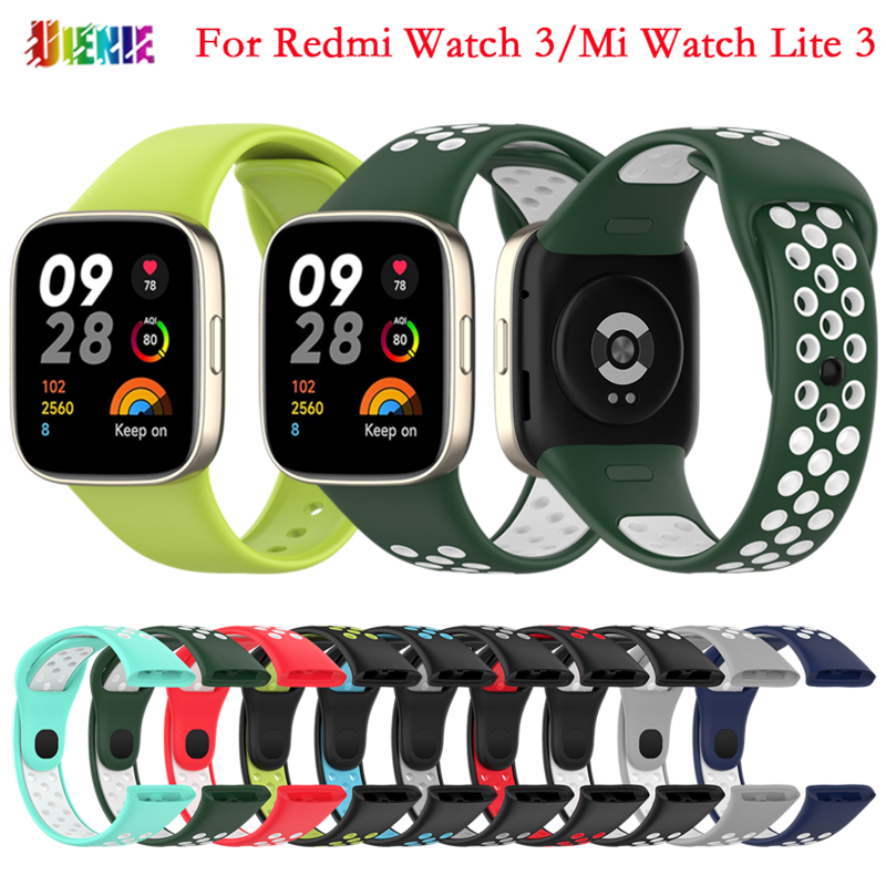 Heroland Redmi Watch 3 용 실리콘 시계 밴드, 샤오미 Mi Watch Lite 3 용 스마트 워치 스트랩, Correa 팔찌 액세서리