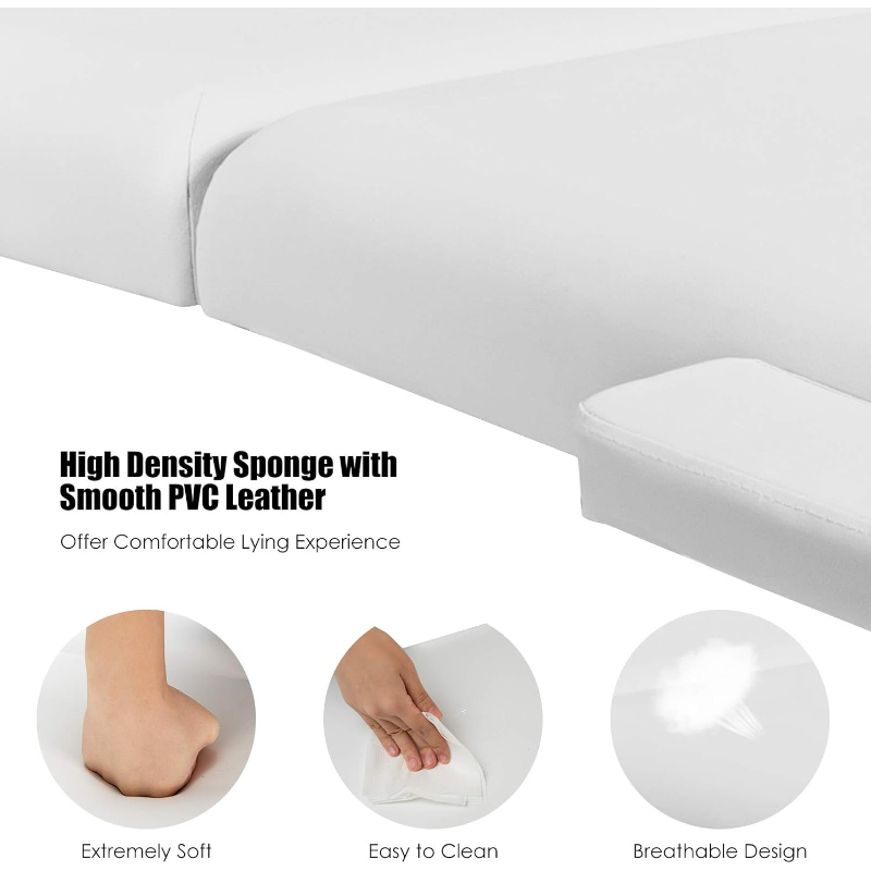 Giantex 휴대용 마사지 테이블 래쉬 침대, 마사지 침대, 스파 침대, 높이 조절 가능, 페이스 크래들 및 캐리 케이스, 전문 페이셜 S