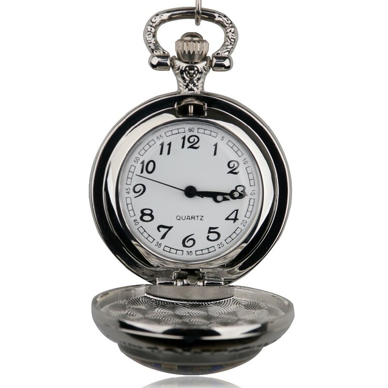 Reloj de bolsillo de cuarzo de acero inoxidable para hombre y mujer, pulsera con cadena, mejor regalo, HB078