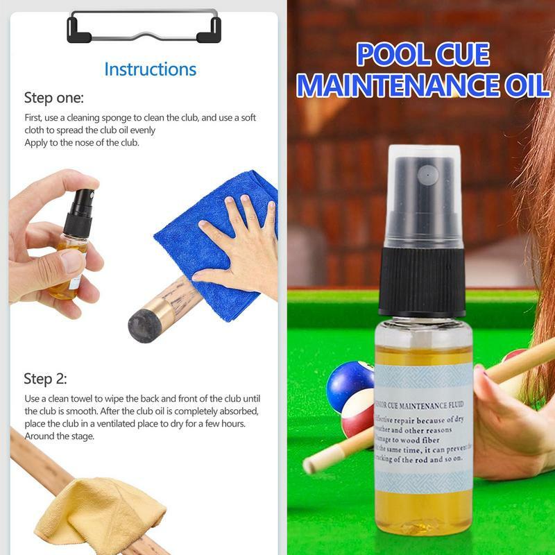 Snooker Cue Oil 20ml Pool Oil Protects Wooden Shaft Snooker Club Lube Oil Billiard Cue Cleaner & Conditioner Safety For Indoor