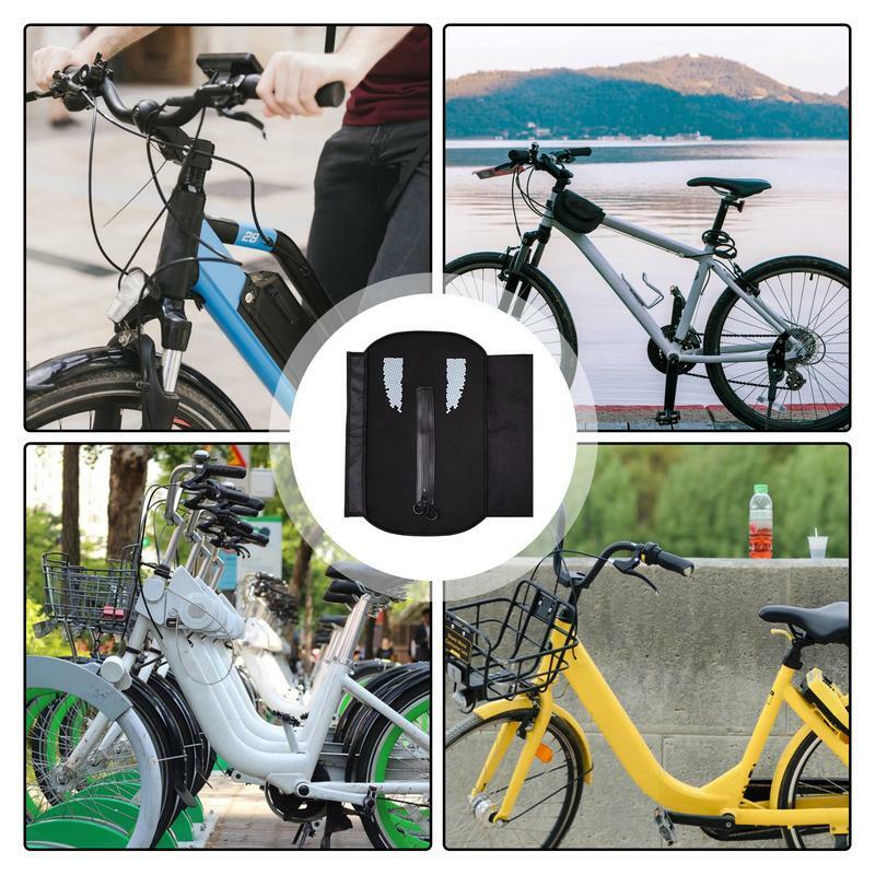 Tampa impermeável da bateria Ebike com tiras reflexivas, Anti Mud Battery Bag, Armazenamento Ebike protetor para E Bike