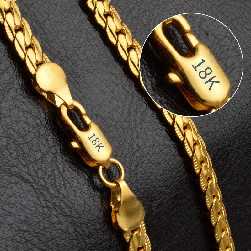 DOTEFFIL-collar de plata de ley S925 para hombre y mujer, cadena de laterales completos de 6mm, 8/18/20/24 pulgadas, joyería de compromiso de boda