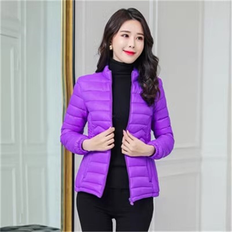 2024 nuova giacca di cotone da donna Slim e leggera piumino di cotone femminile coreano corto Slim Fit moda giacca, cappotto di cotone