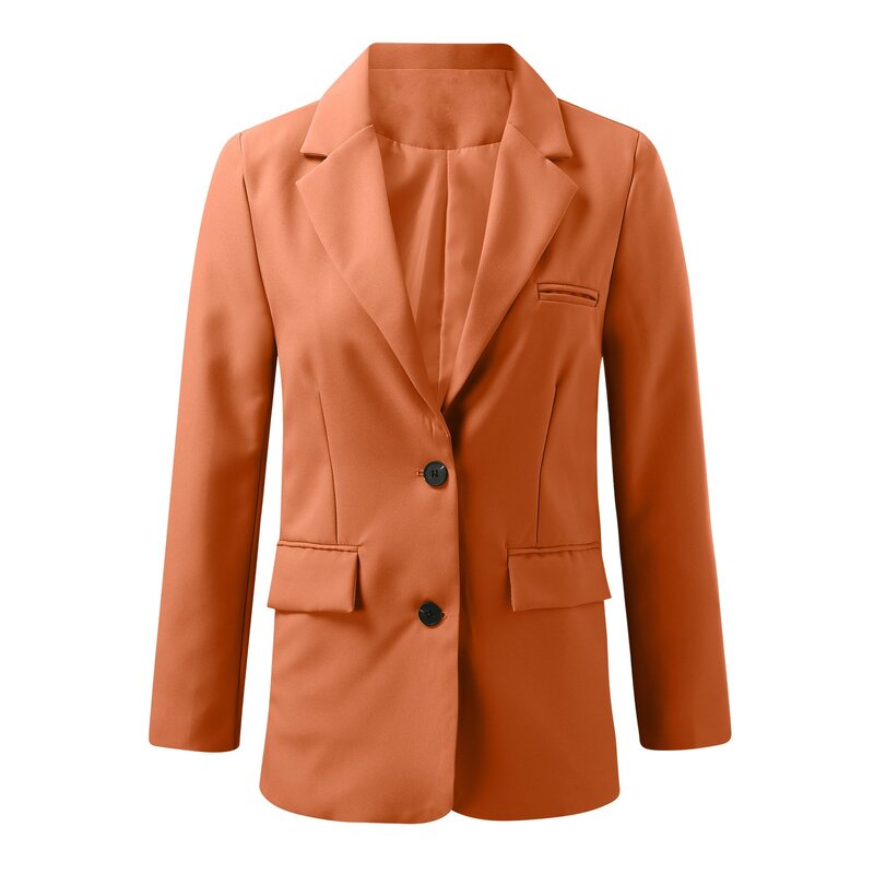 Повседневный костюм с длинным рукавом, верхняя одежда, офисный женский элегантный однотонный блейзер с отложным воротником, пальто для женщин на осень, брюки 2023