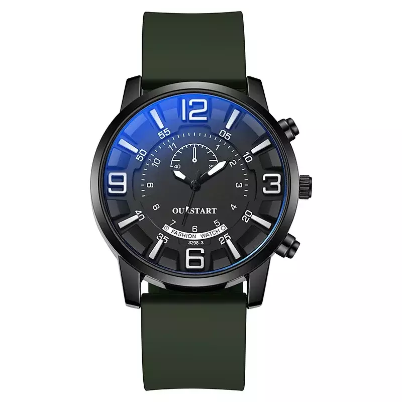 นาฬิกาควอทซ์ซิลิโคนสำหรับผู้ชายหน้าปัดใหญ่นาฬิกาเรียบง่ายนาฬิกาลำลองผู้ชาย reloj