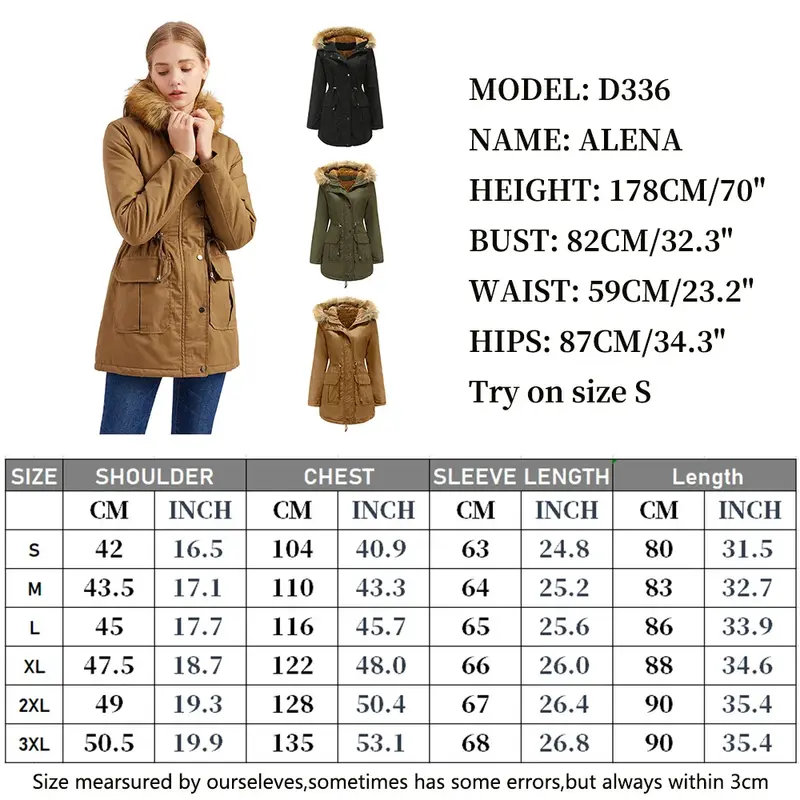Wepbel-Parkas forrado de lã feminina, casaco com capuz, gola de pele, jaquetas quentes, jaqueta de algodão acolchoada, bolsos, outwear, inverno