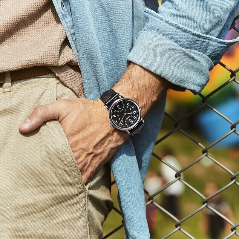 Weekender 40 мм повседневные мужские часы из искусственной кожи ремешок японский механизм