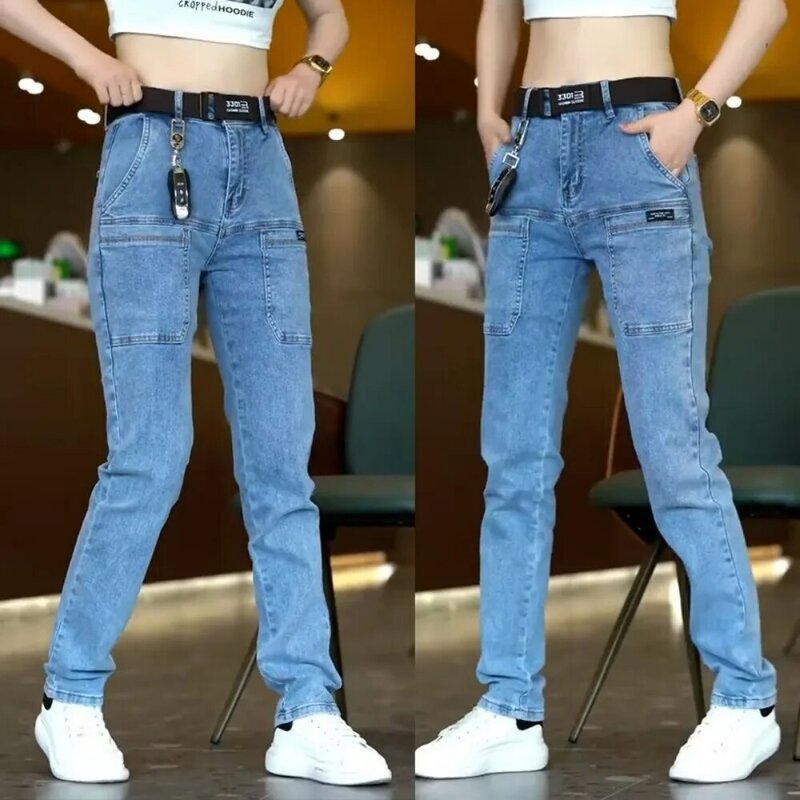 Autunno New Versatile moda Jeans uomo elastico in vita Jeans Skinny uomo pantaloni strappati elasticizzati di alta qualità Streetwear