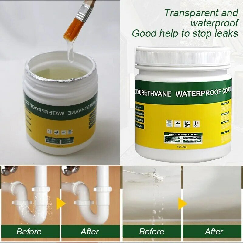 Transparante Waterdichte Coating Kit Agent Muur Lek Reparatie Materiaal Onzichtbare Lijm Voor Dak Lekkage Kraak Doorsijpeling 30/300G