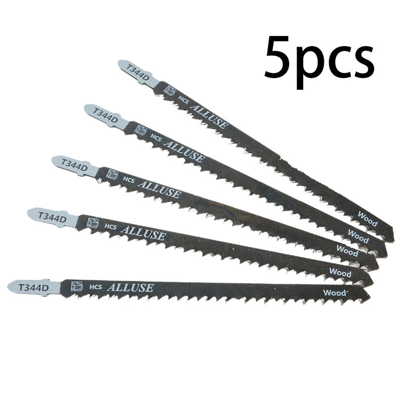 5 PCS T-Shank Jigsaw Blades Pack Para Folha De Madeira 6T T344D Corte Reto Rápido Ferramenta de Carpintaria Alta Qualidade HCS Steel Saw Blade